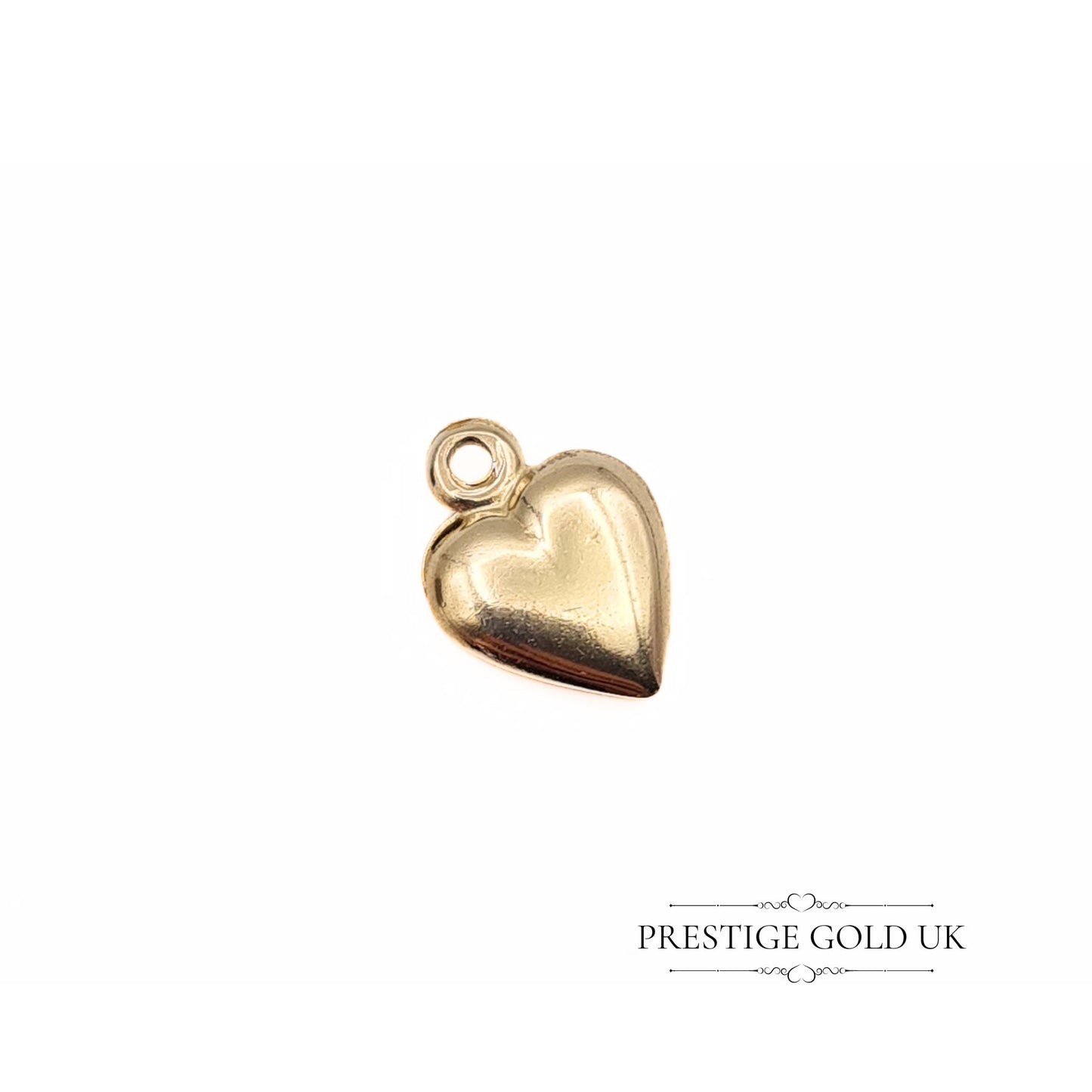 Vintage Tiny Gold Heart Charm - Hollow 9ct Gold