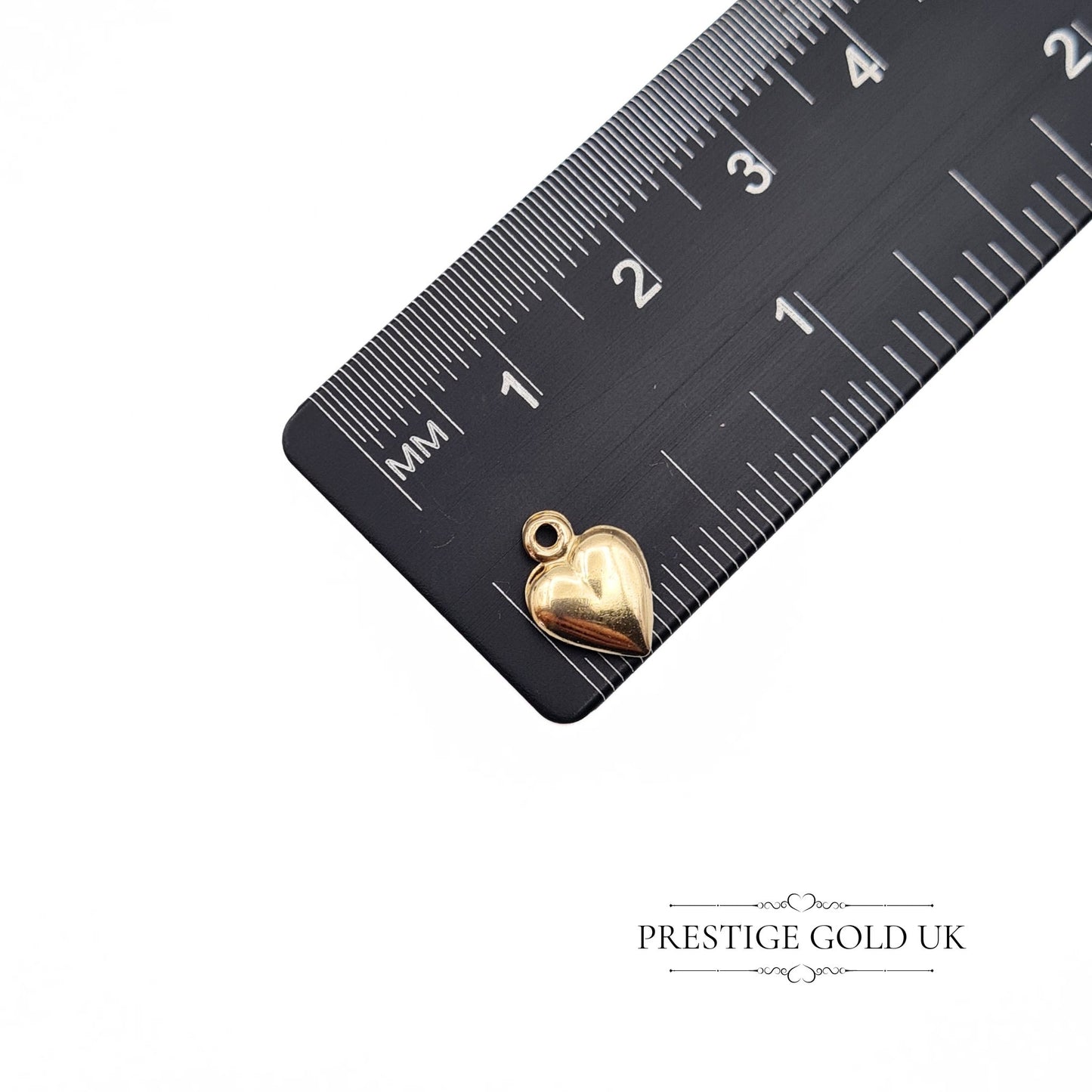 Vintage Tiny Gold Heart Charm - Hollow 9ct Gold