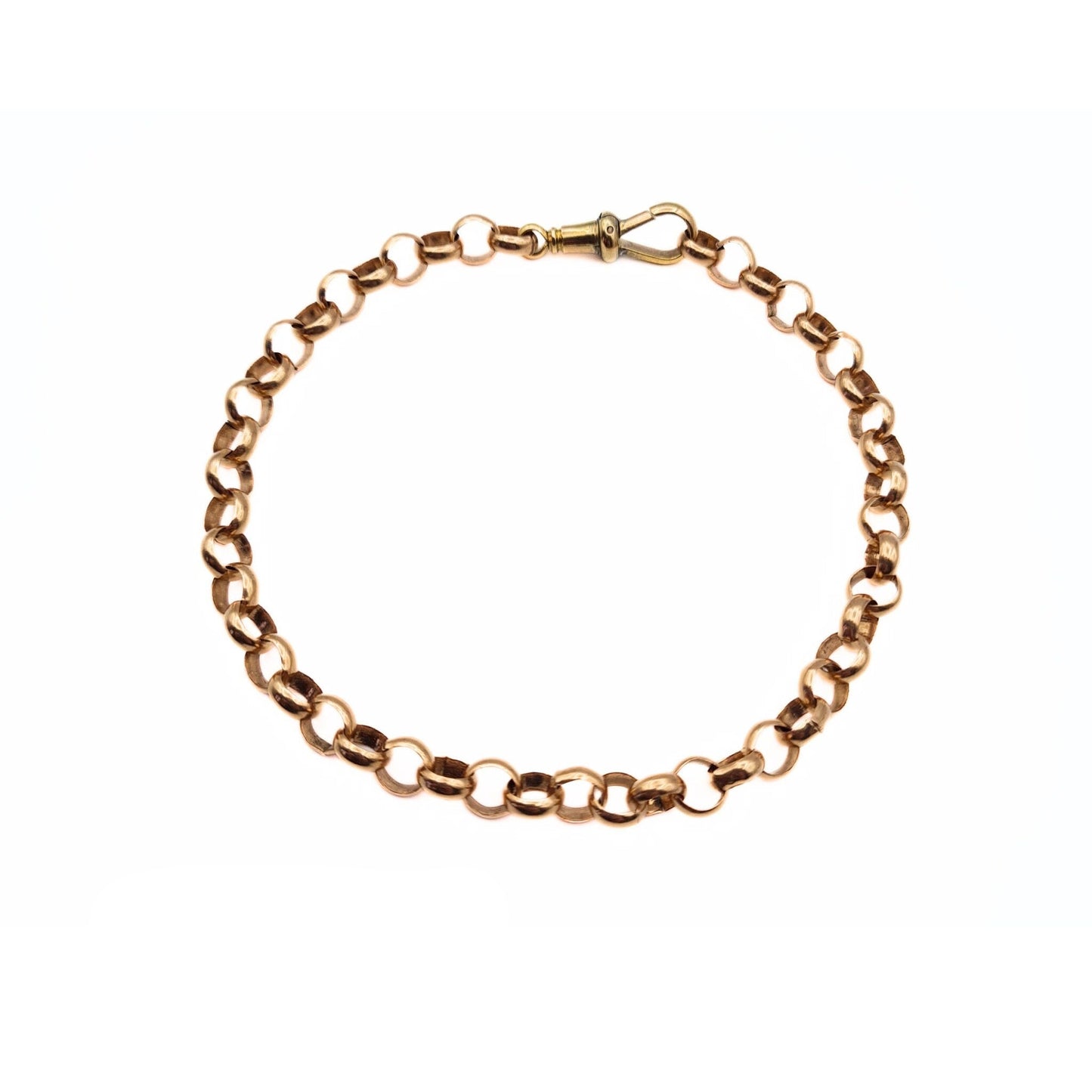 Vintage Rose Gold Rolo Chain Bracelet - 7" / 18cm