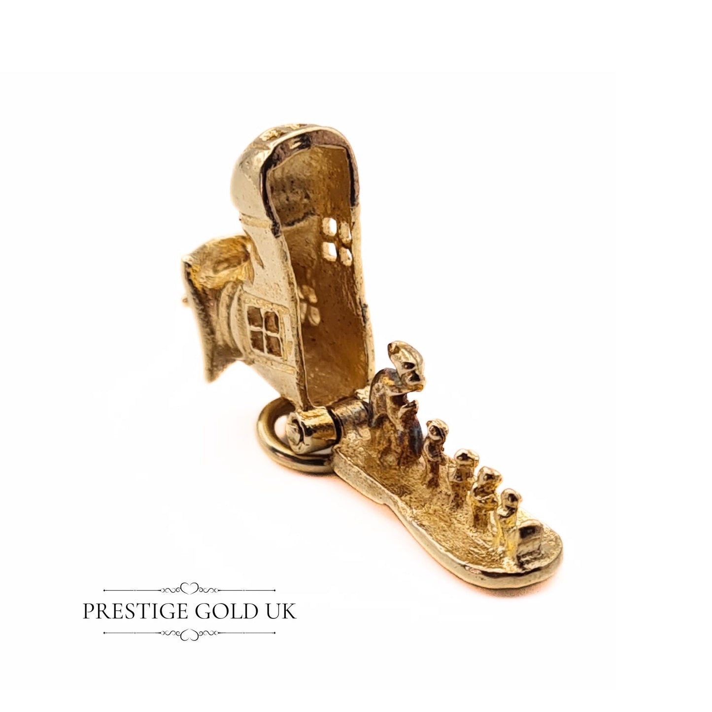 Vintage 9ct Gold 'The Old Woman Who Lived in a Shoe' Charm