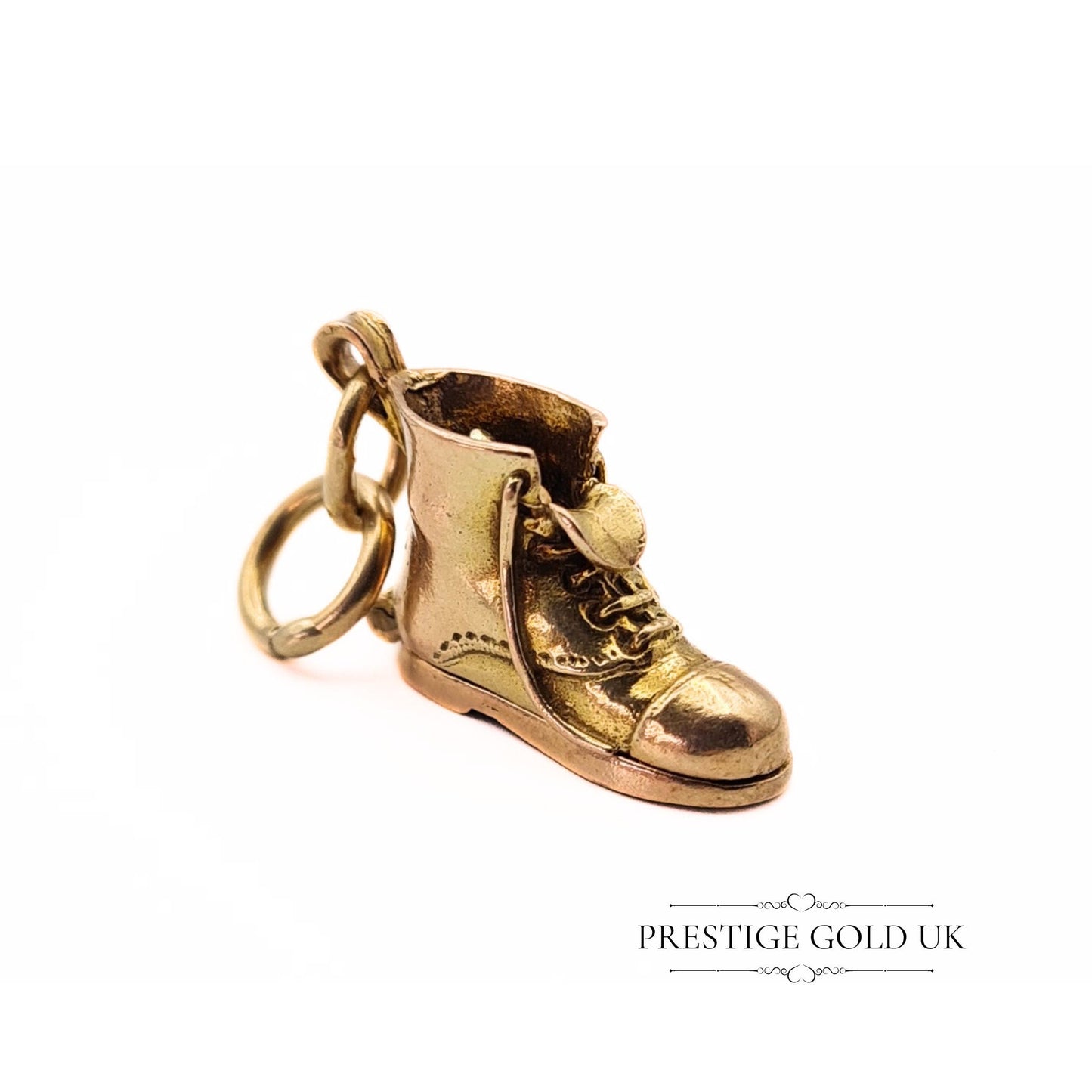 Vintage 9ct Gold Wedding Couple in a Boot Charm