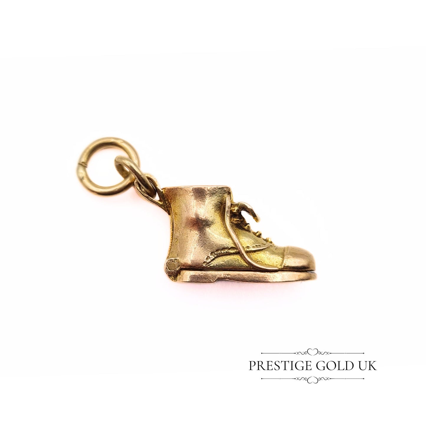 Vintage 9ct Gold Wedding Couple in a Boot Charm