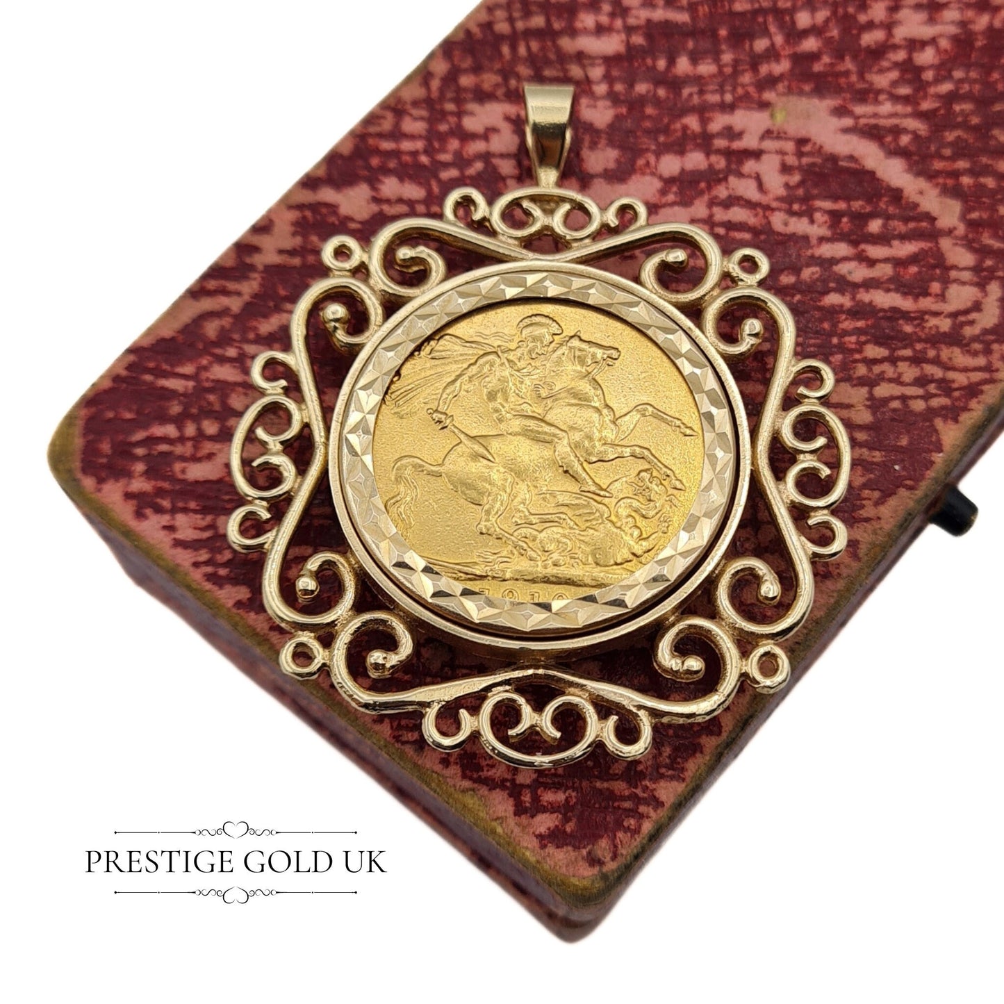 Vintage Full Sovereign Coin Mount in 9ct Gold