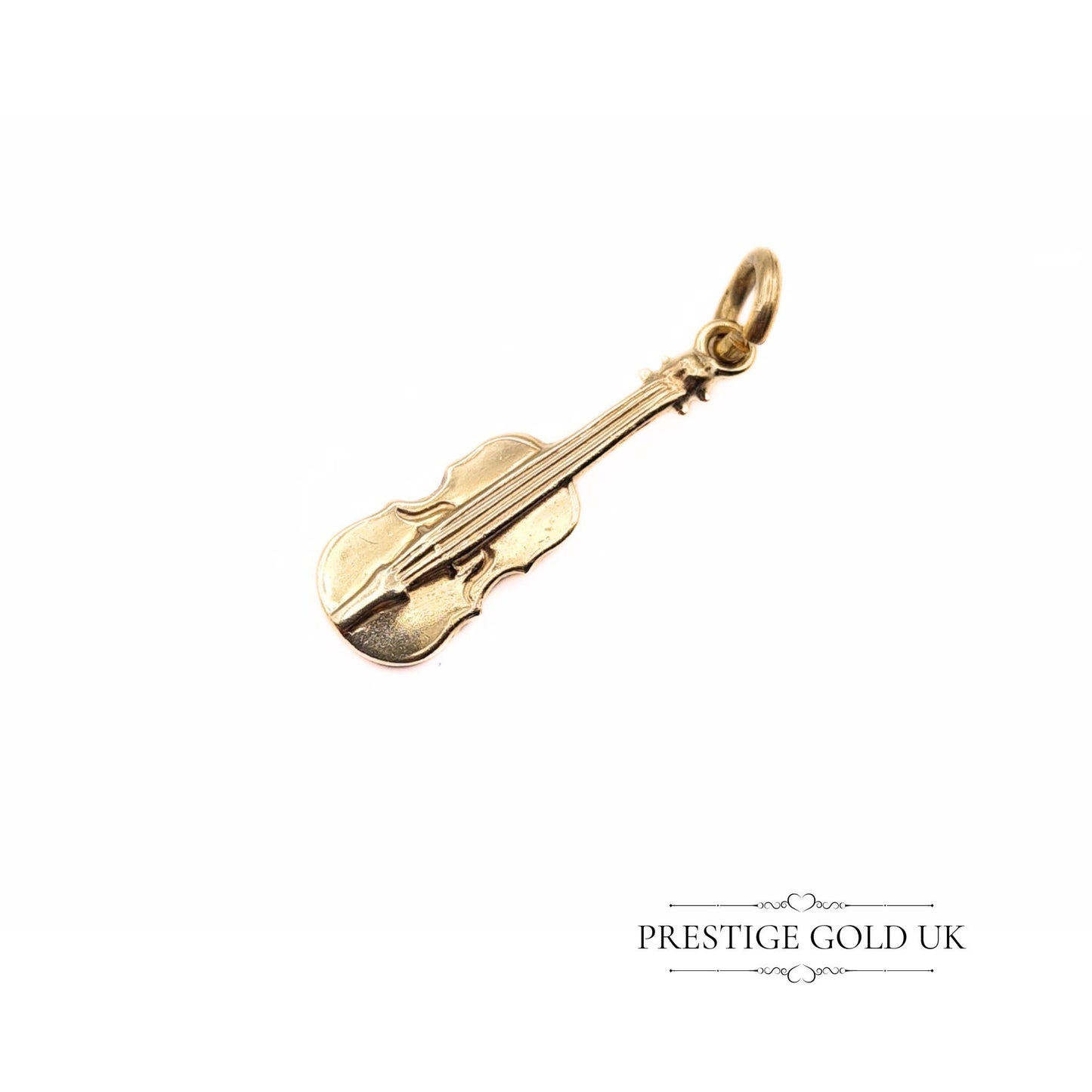 Tiny Vintage 9ct Gold Violin Charm