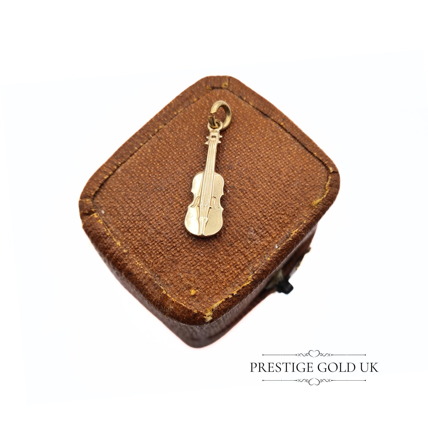 Tiny Vintage 9ct Gold Violin Charm