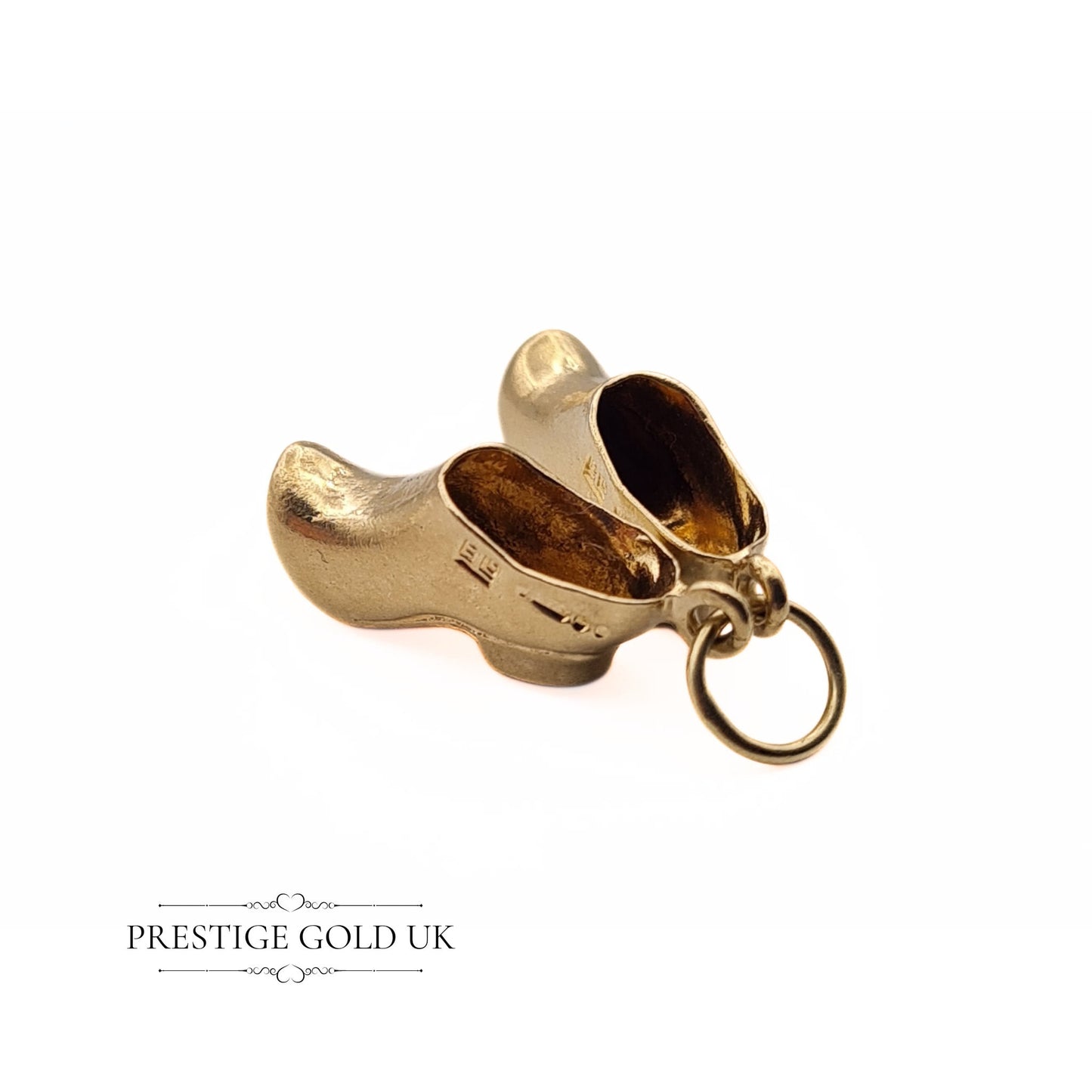 Vintage Gold Pair Of Dutch Clogs Charm in 9ct Gold