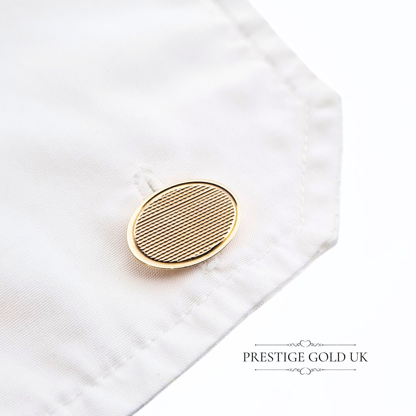 1960s Solid Gold Oval Cufflinks - Engraved 'AJWP'