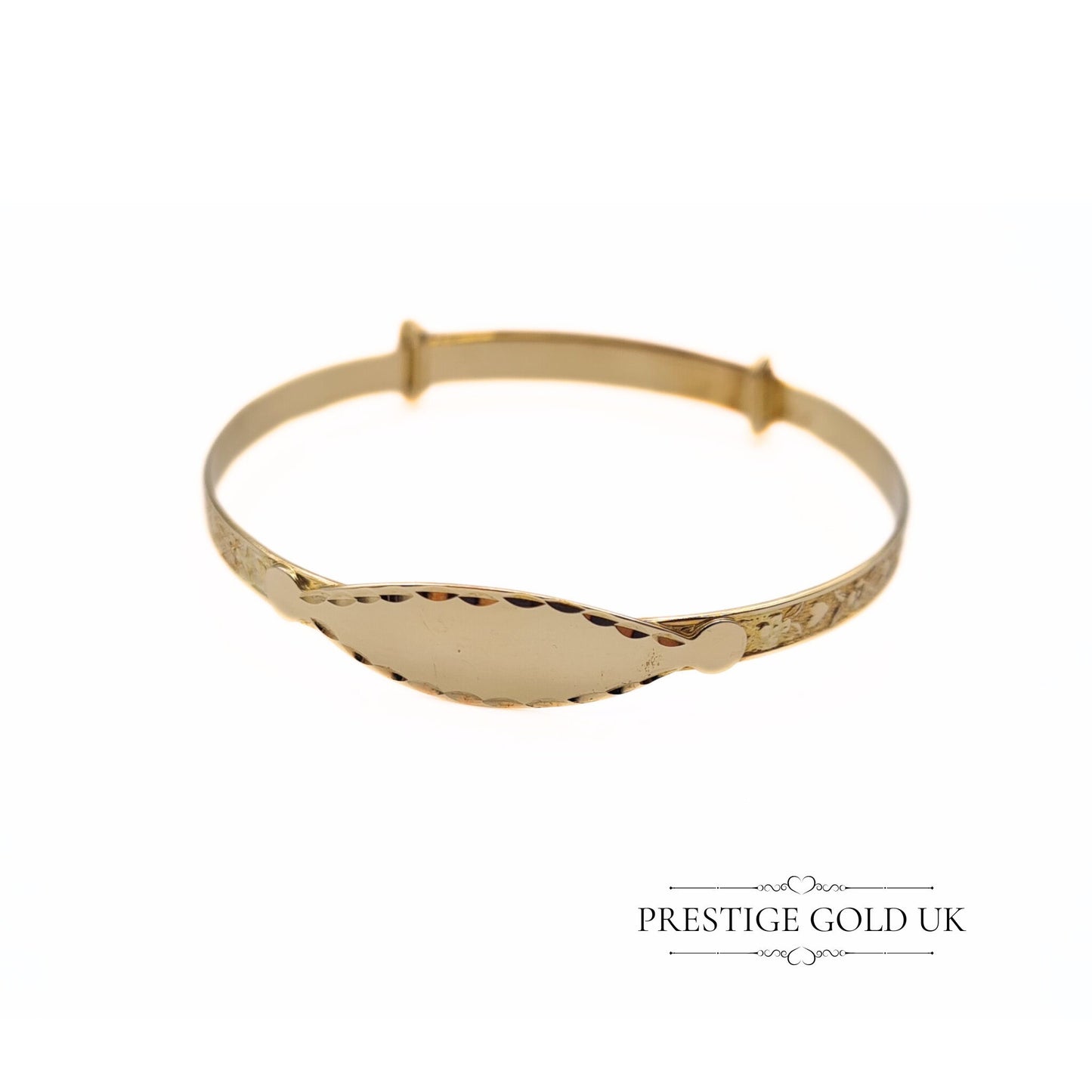 Vintage 9ct Gold Adjustable Baby Christening Bangle