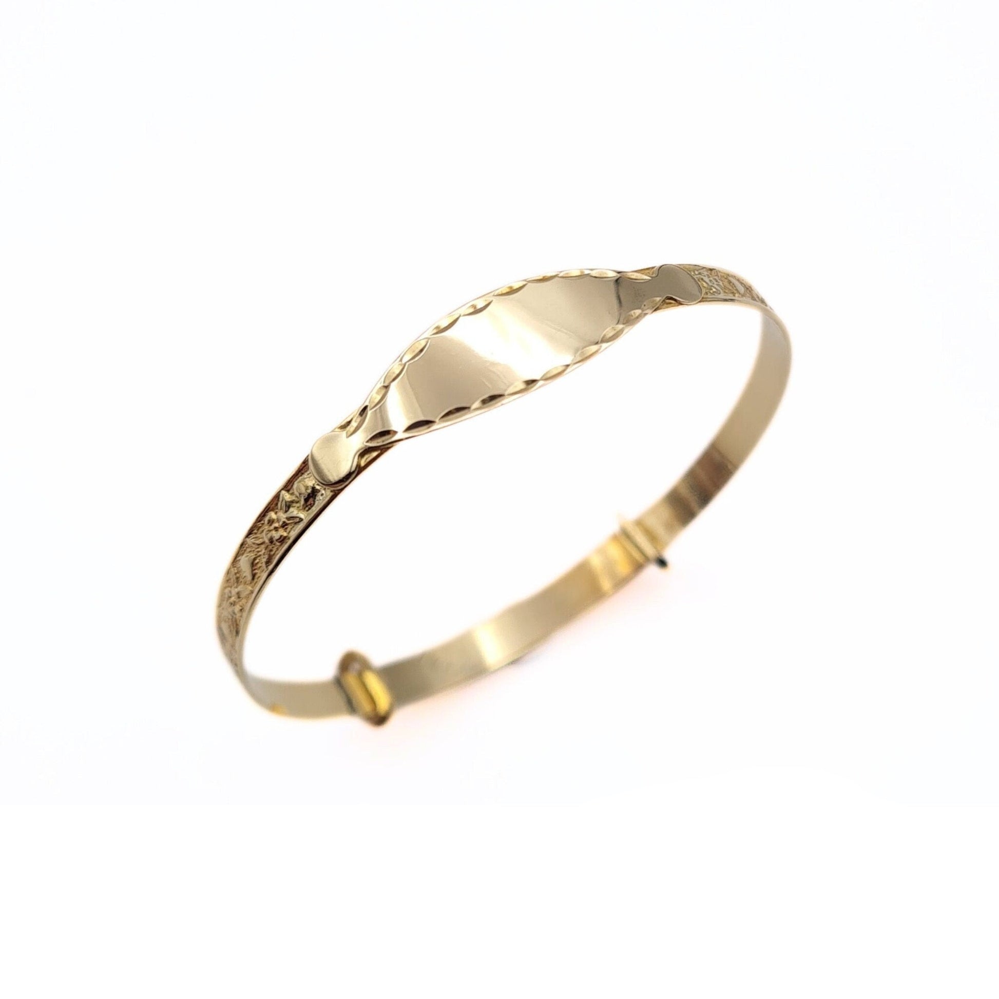 Vintage 9ct Gold Adjustable Baby Christening Bangle