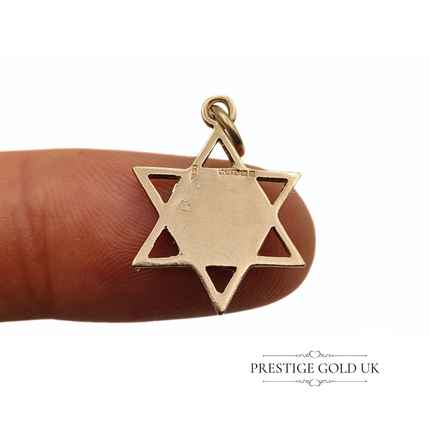 Vintage Solid Gold Mazel Tov Star Of David Pendant 9ct