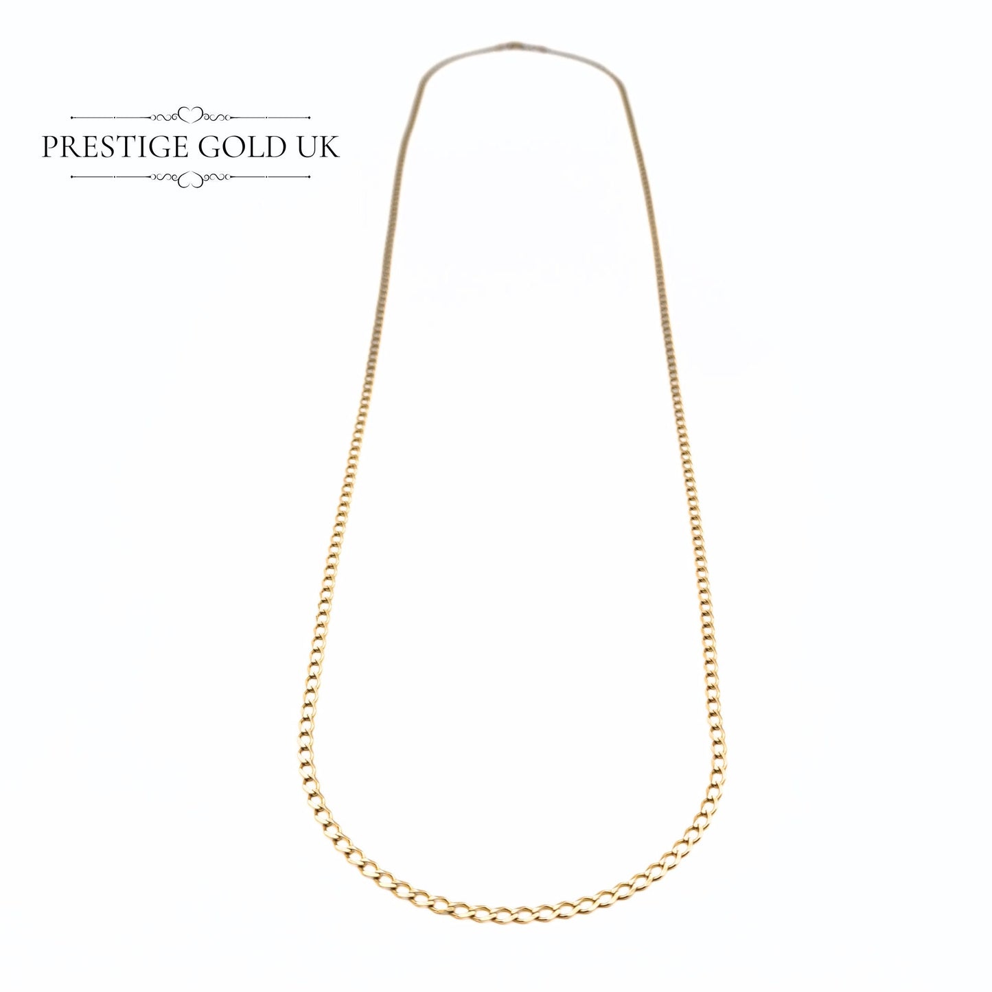 24 inch Vintage 9ct Gold Curb Chain Necklace - 24" / 61cm