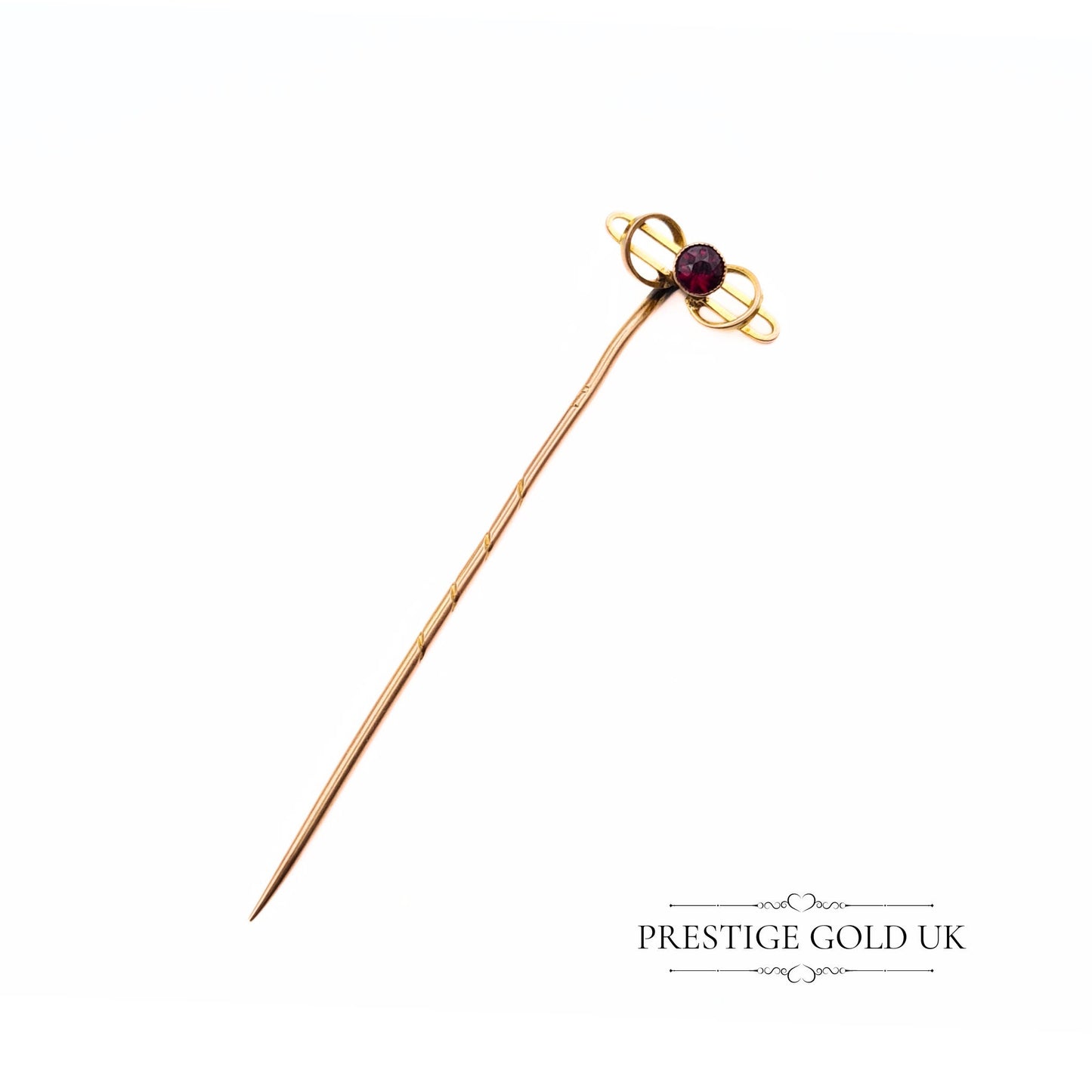 Antique Red Sapphire and 9ct Gold Hat Pin