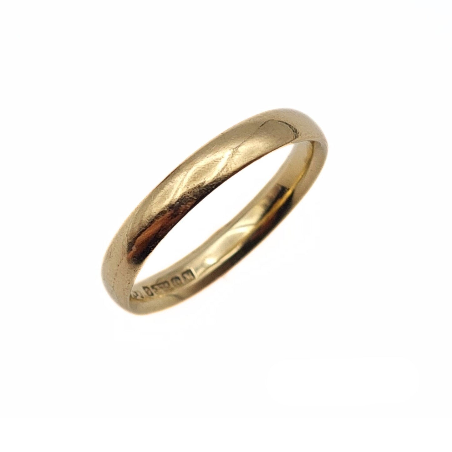 1960s Comfort Fit Gold Wedding Ring 9ct - Size UK M, US 6 1/4, Euro 53