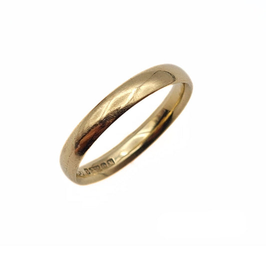 1960s Comfort Fit Gold Wedding Ring 9ct - Size UK M, US 6 1/4, Euro 53