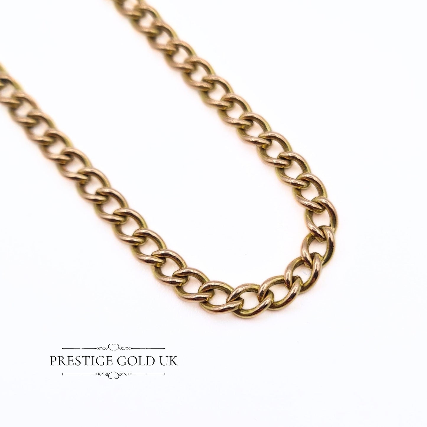 7" Long Vintage Small Curb Chain Bracelet in 9ct Gold