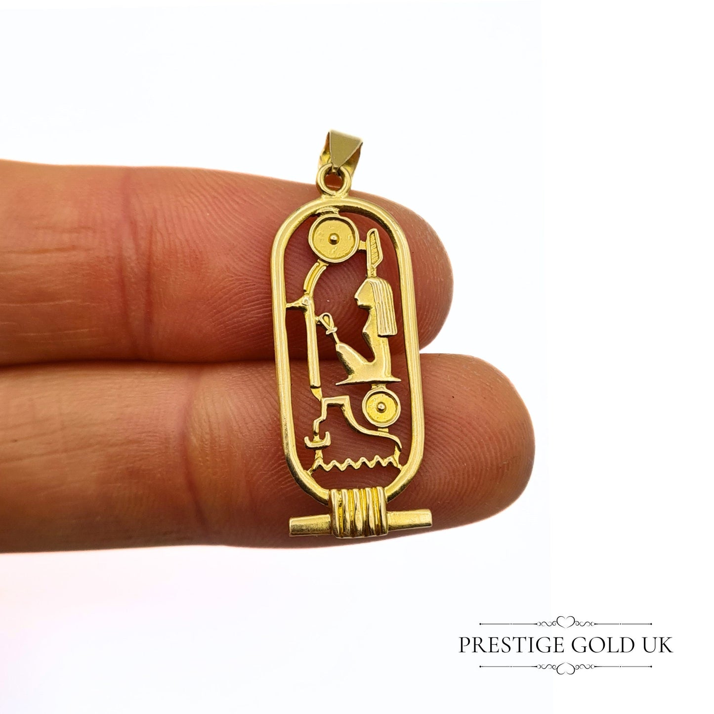 Vintage 18ct Gold Egyptian Cartouche Charm / Pendant