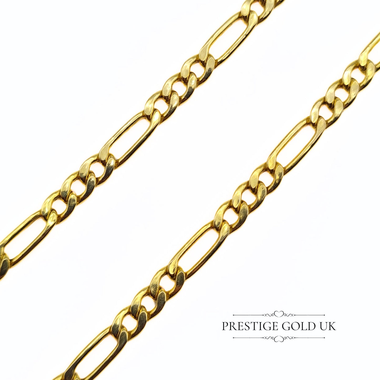 9ct Gold Lightweight Figaro Bracelet - 7" long