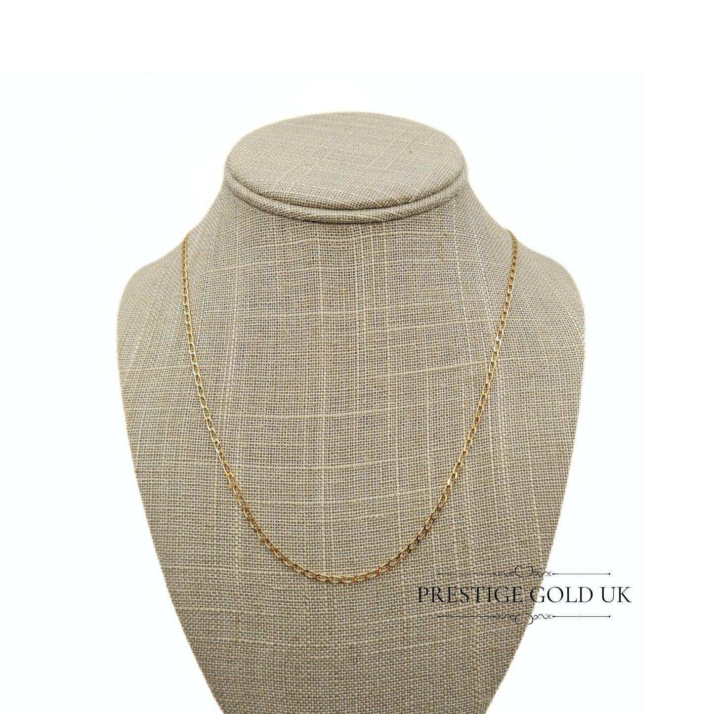 20 inch Vintage 9ct Gold Curb Chain Necklace - 2mm Wide