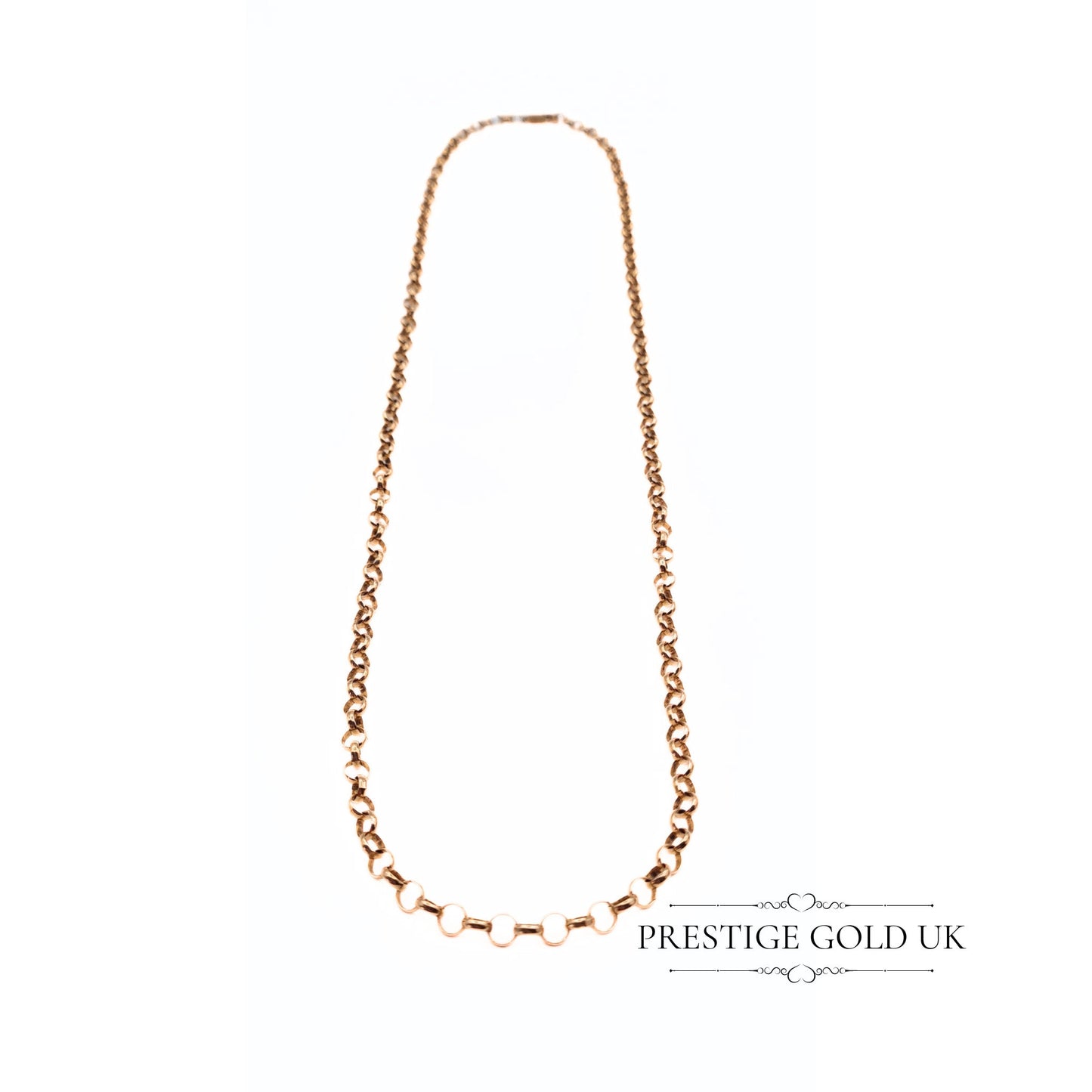 20.5" Gold Rolo/Belcher Chain Necklace in 9ct Rose Gold