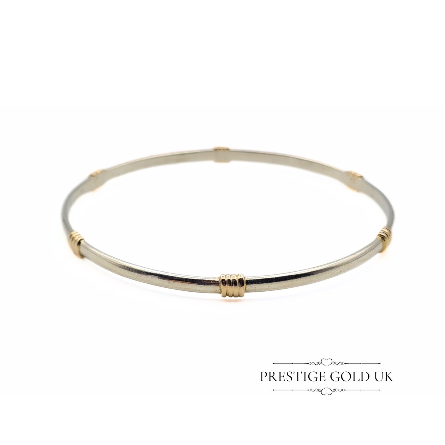 Vintage 9ct Gold Two Tone Slave Bangle