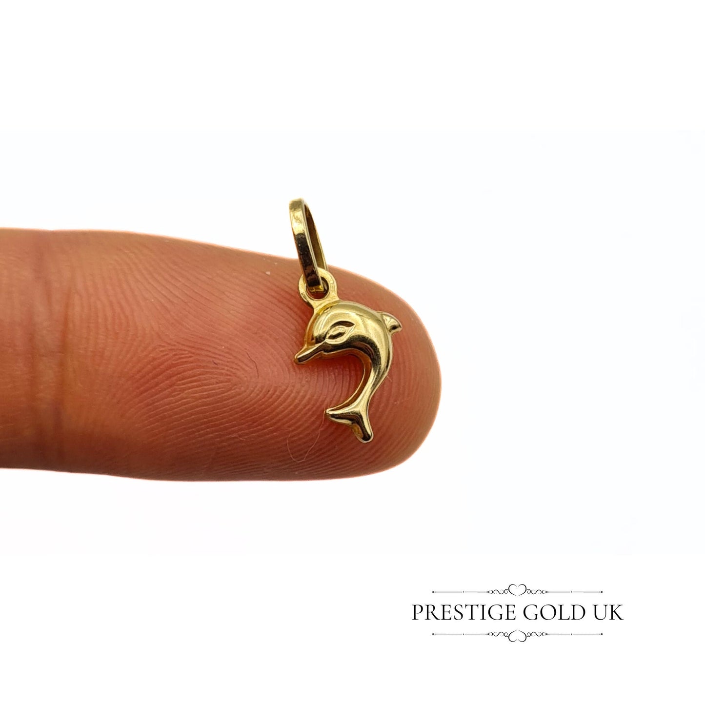 Tiny Vintage Gold Dolphin Pendant - 18ct