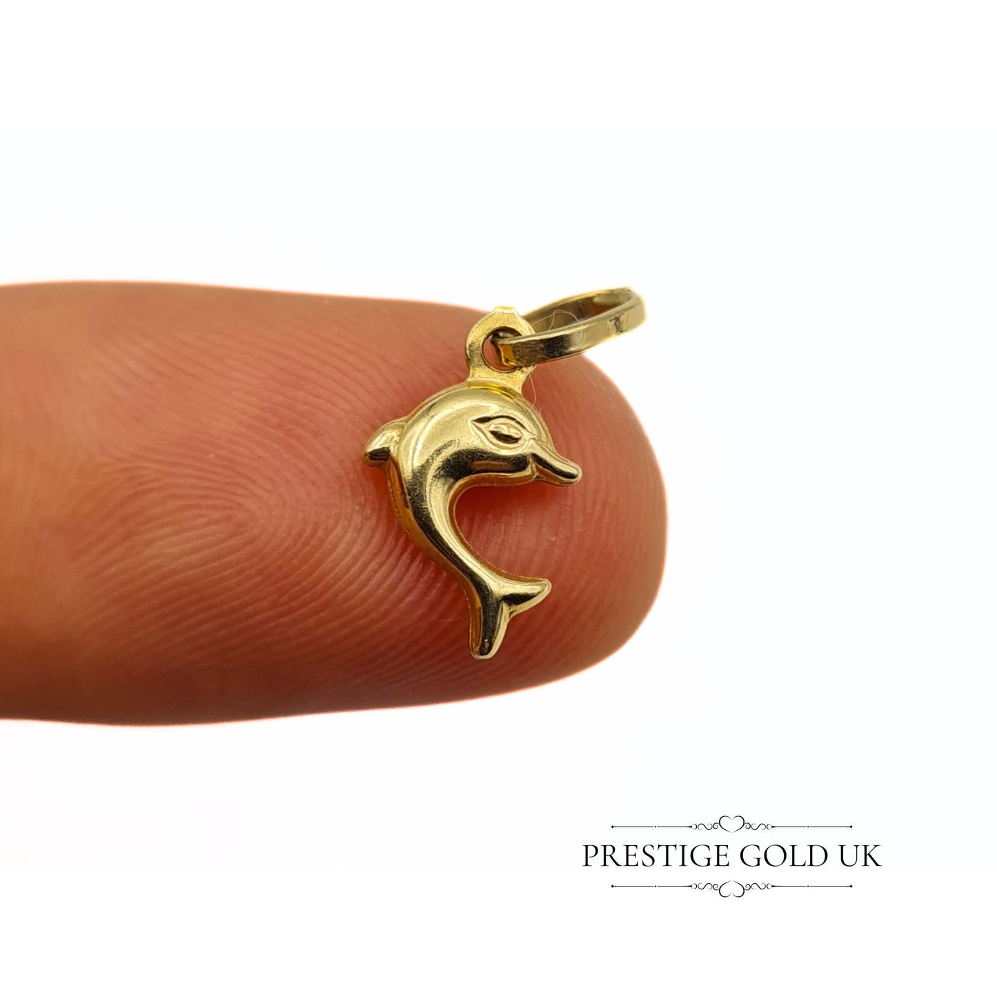 Tiny Vintage Gold Dolphin Pendant - 18ct