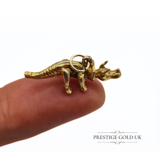 Vintage Small 9ct Gold Triceratops Charm