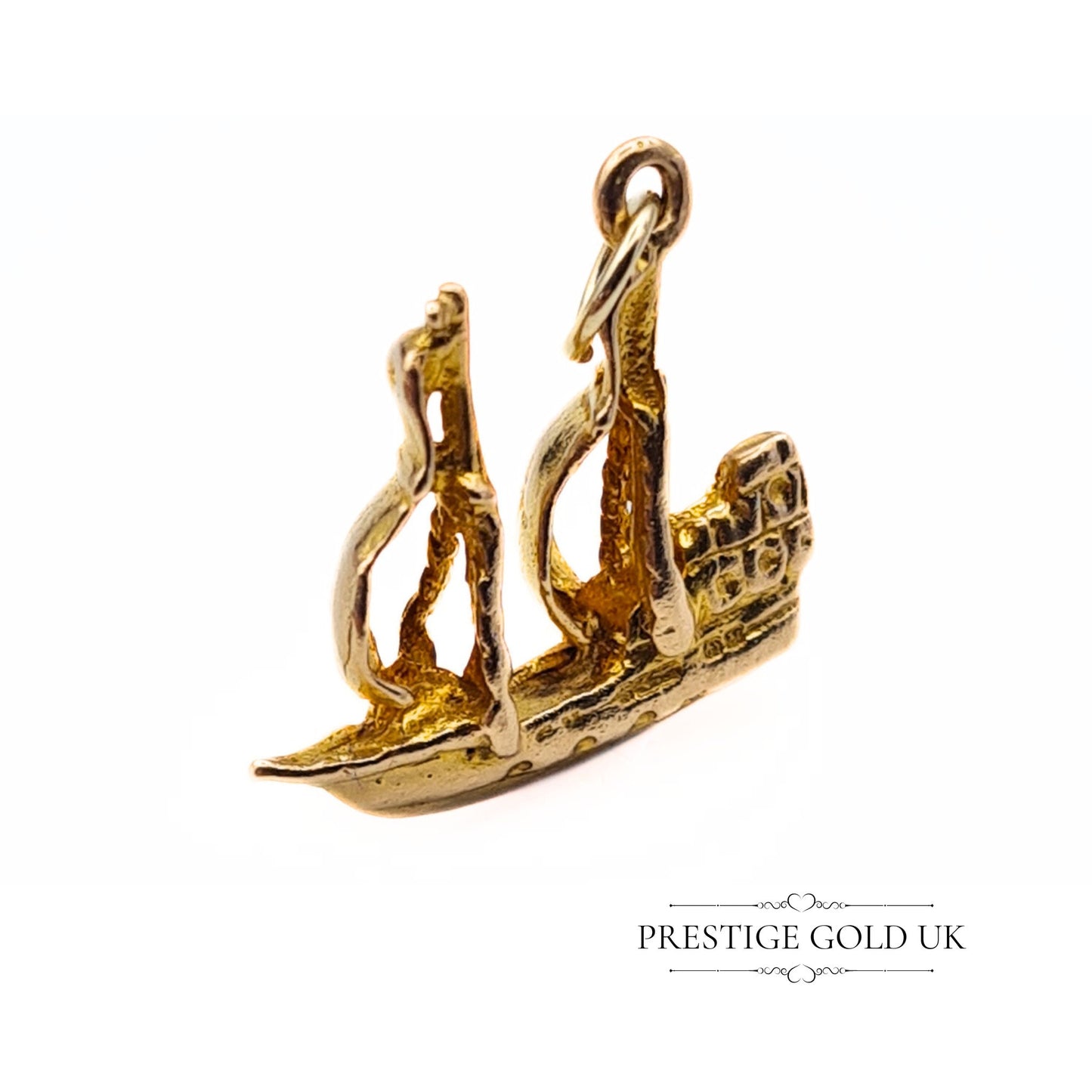 Vintage 9ct Gold Sail Ship/Galleon Charm