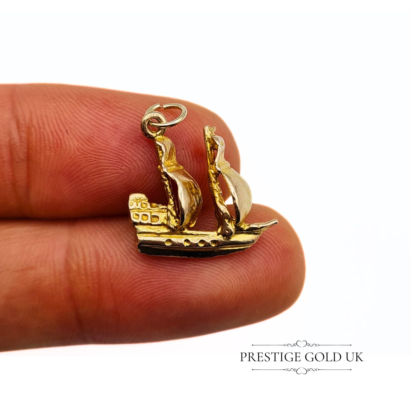 Vintage 9ct Gold Sail Ship/Galleon Charm