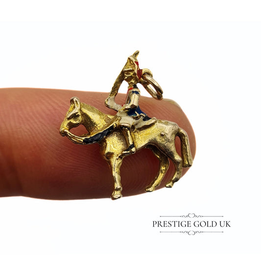 Vintage 9ct Solid Gold Napoleon on Horseback Charm