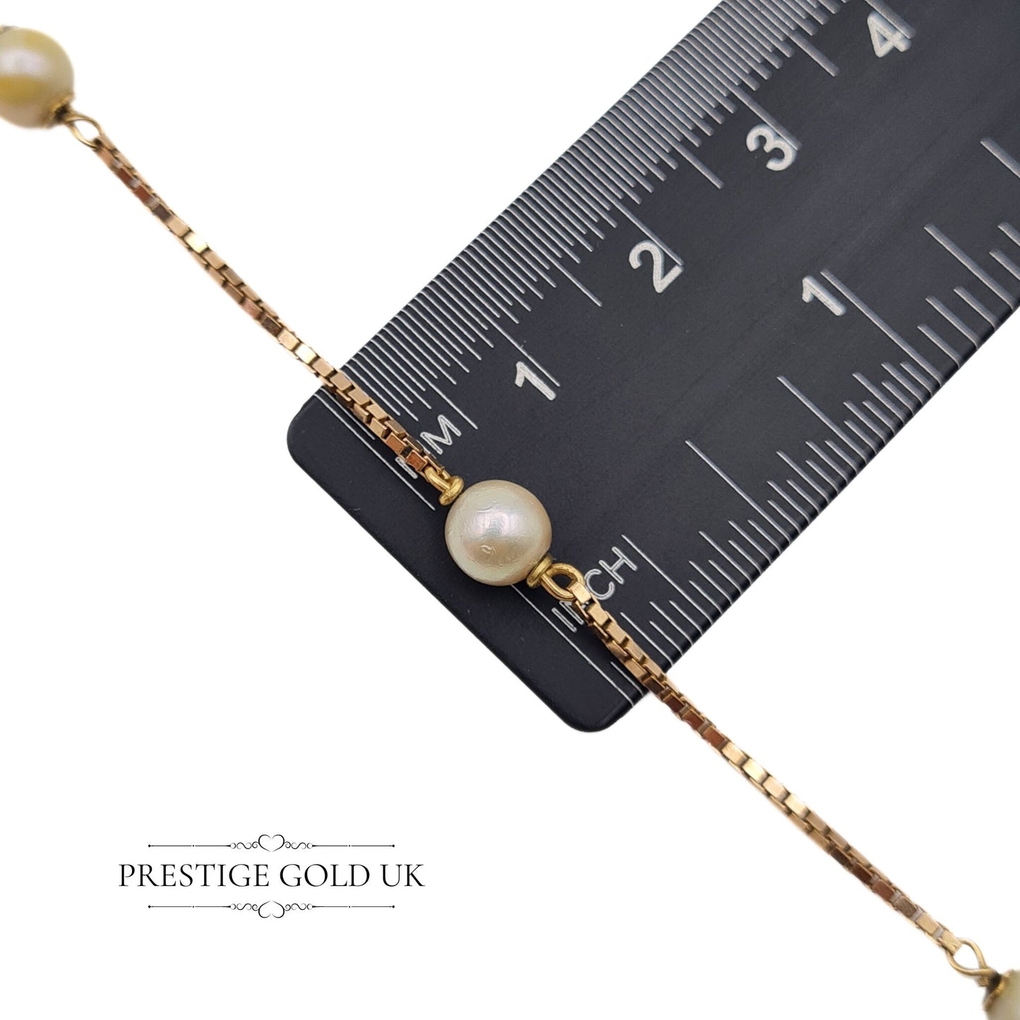 15" Long Rose Gold & Fresh Water Pearl Box Chain Necklace