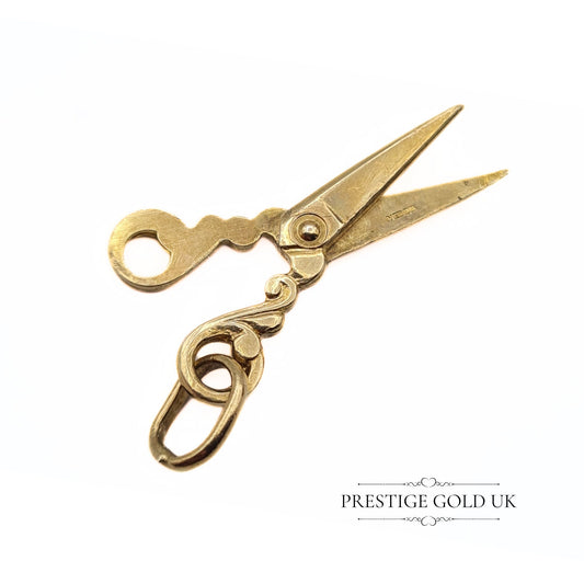 Vintage 9ct Gold Hairdresser's Scissor Charm