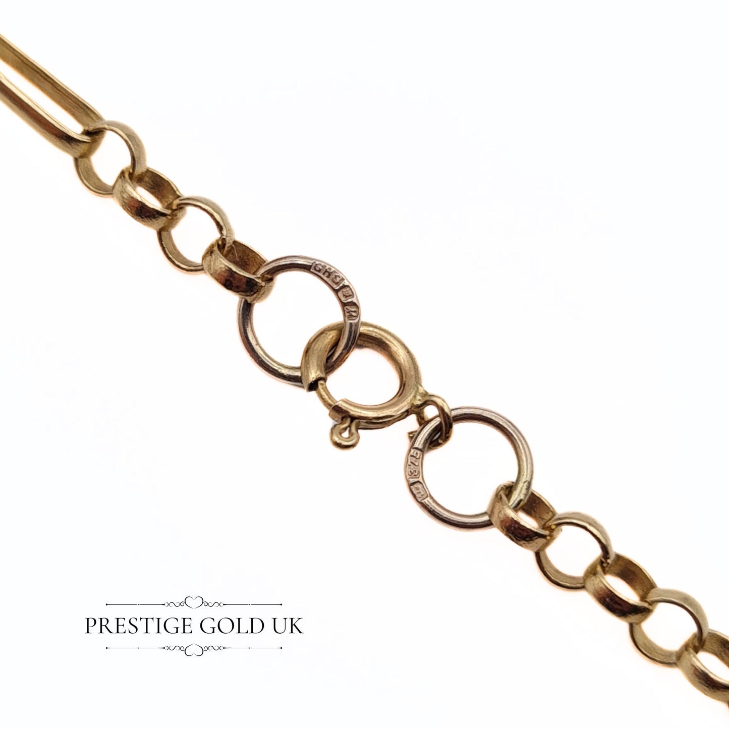 9ct Rose Gold Fancy Figaro Link Ladies Bracelet  - 6 1/2 Inches (17 cm)