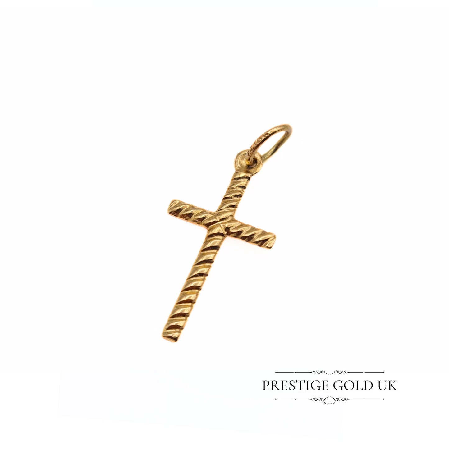 Vintage Solid 9ct Gold Lightweight Cross/Crucifix Pendant/Charm