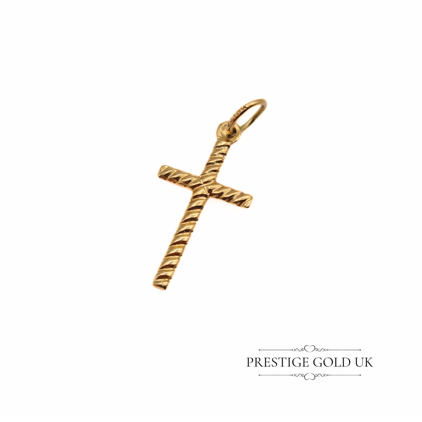 Vintage Solid 9ct Gold Lightweight Cross/Crucifix Pendant/Charm