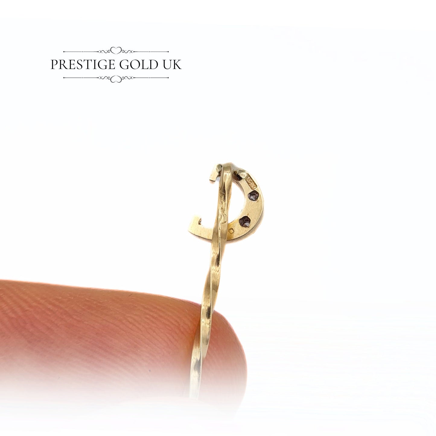 Letter 'C' Gold & Diamond Stick Pin in 9ct Gold