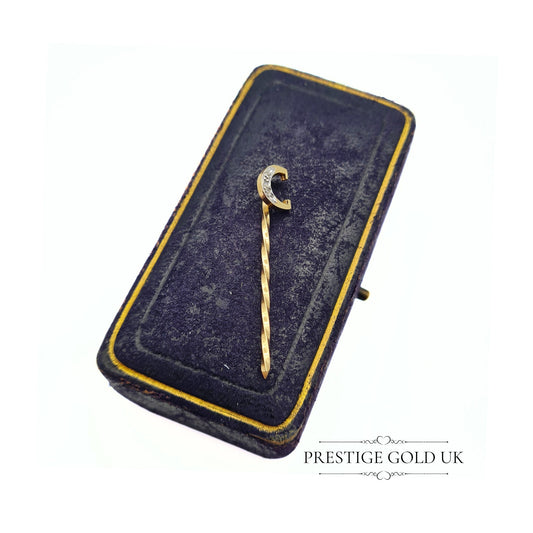 Letter 'C' Gold & Diamond Stick Pin in 9ct Gold