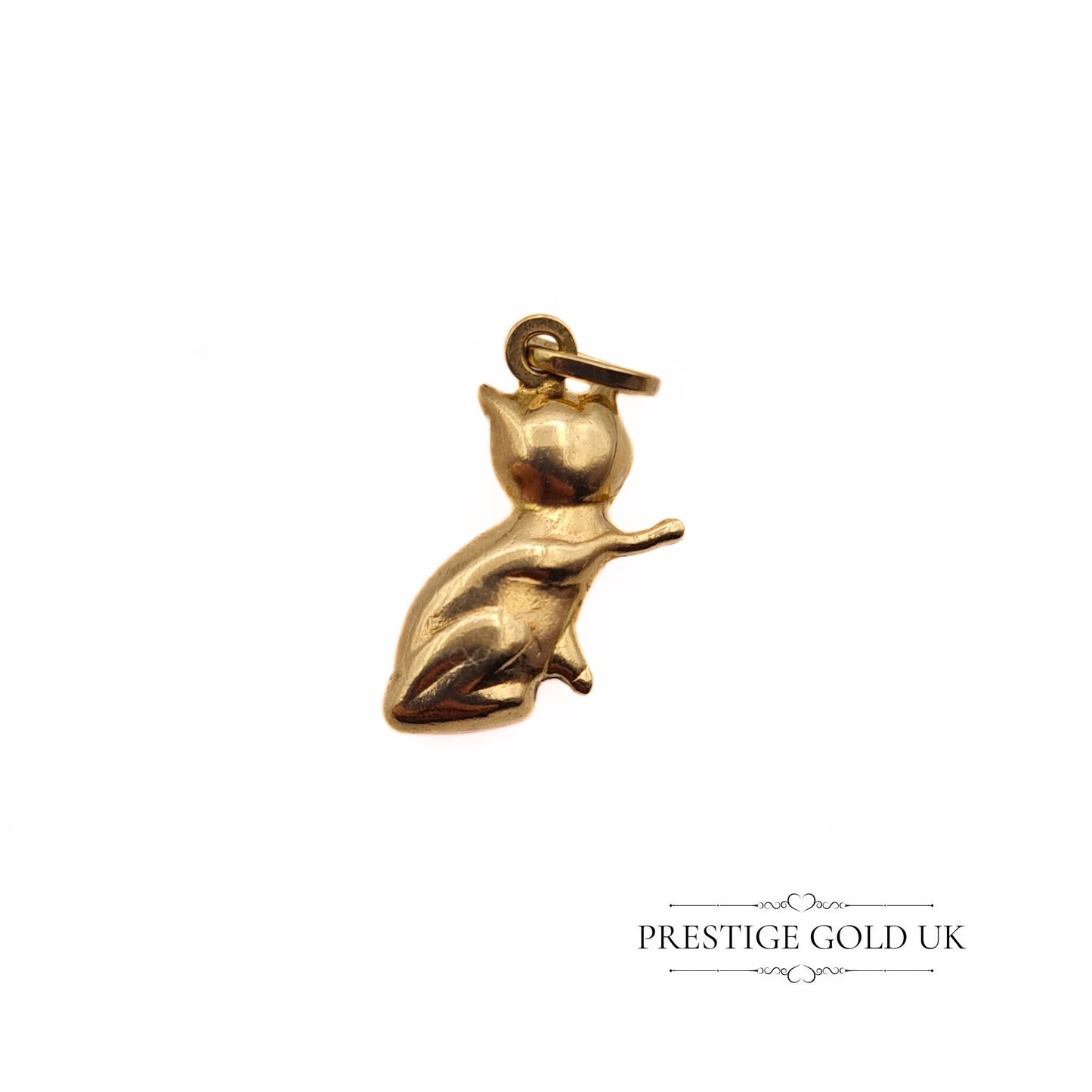 Tiny 9ct Gold Cat Charm/Pendant