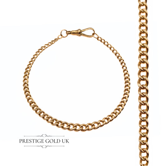 8 3/4" Rose Gold Tapered Curb Bracelet in 9ct Gold