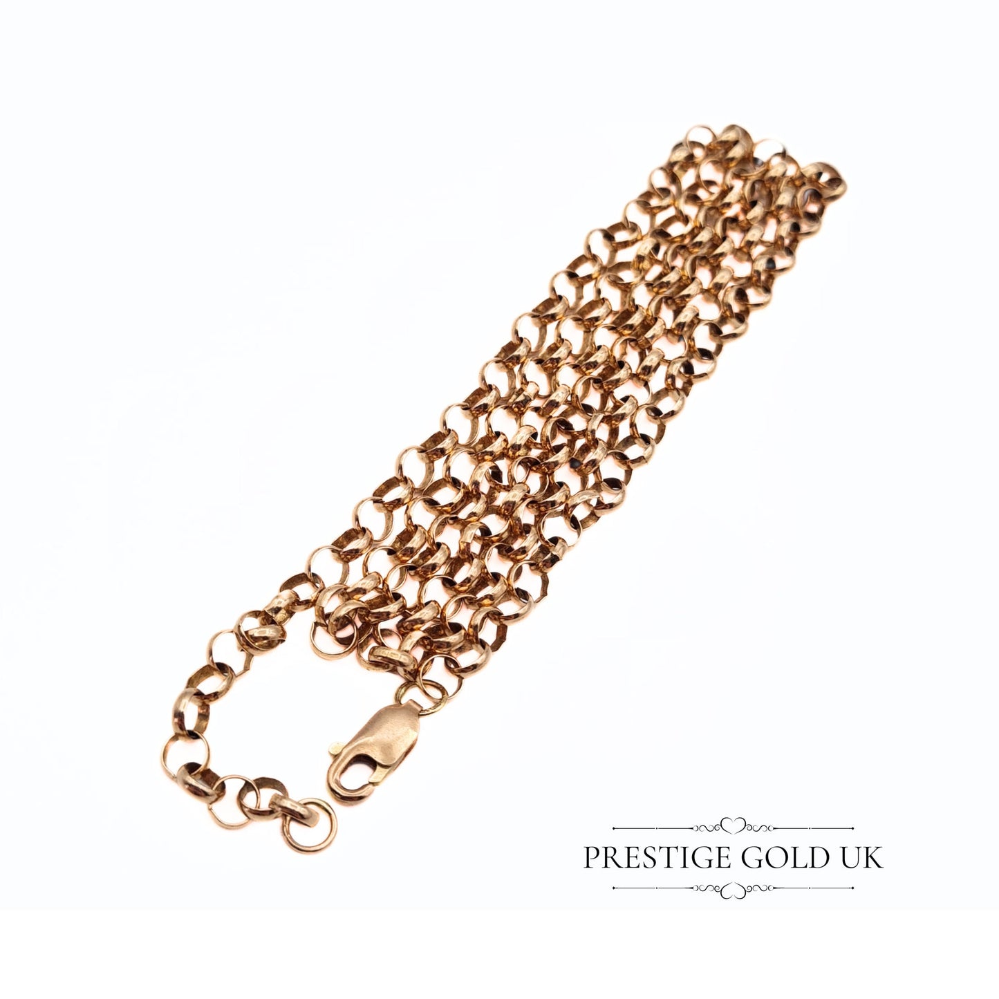 20.5" Gold Rolo/Belcher Chain Necklace in 9ct Rose Gold