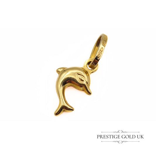 Tiny Vintage Gold Dolphin Pendant - 18ct