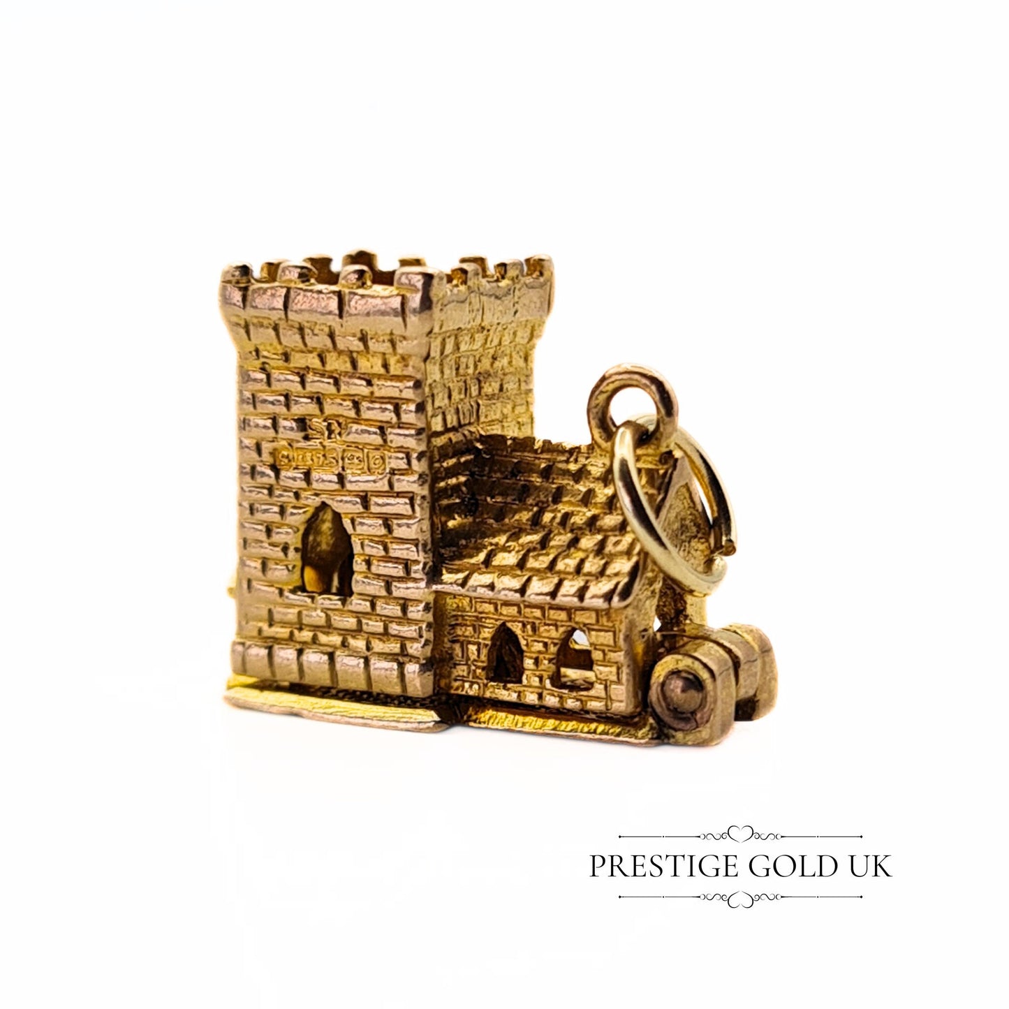 Heavy Vintage Gold Opening Church Charm