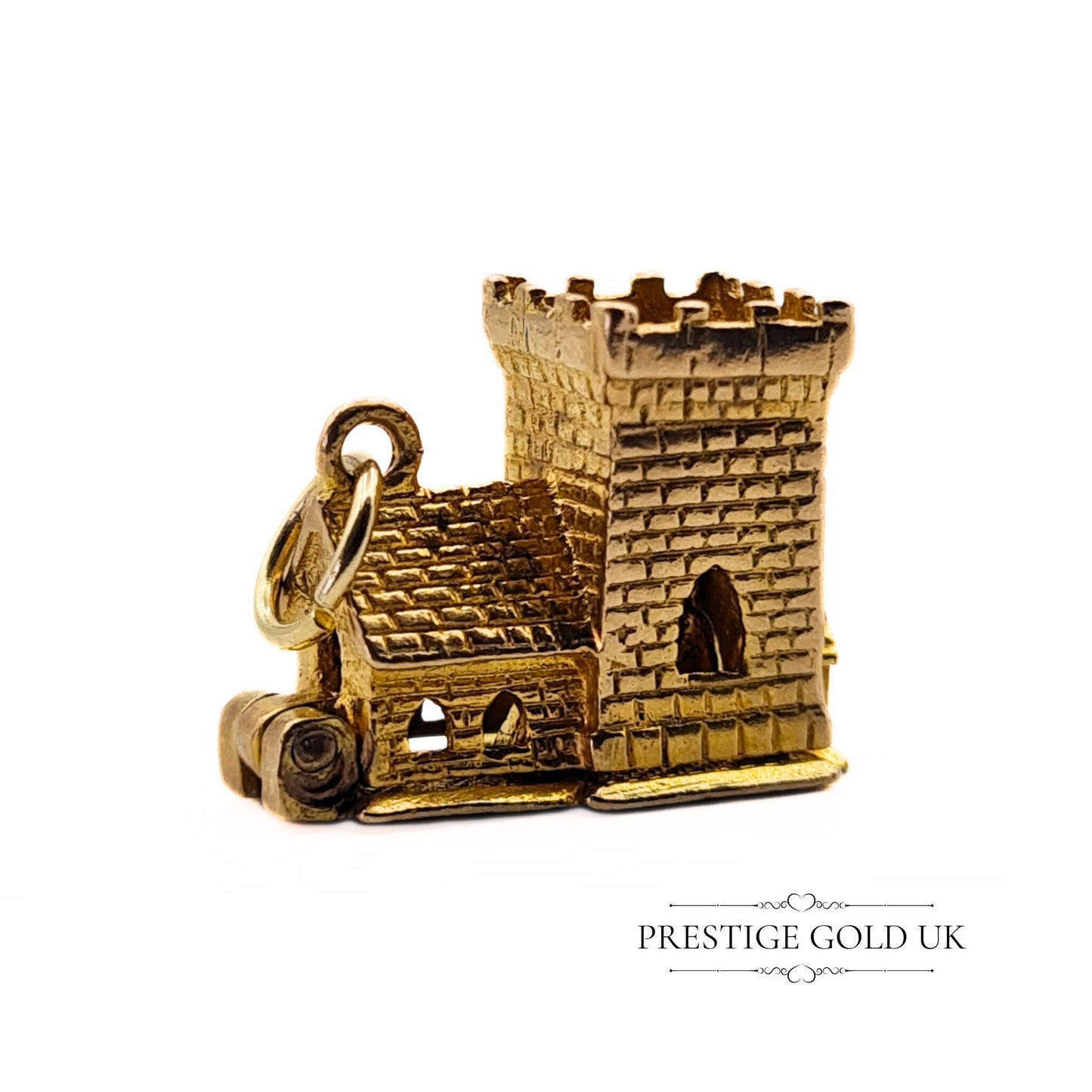 Heavy Vintage Gold Opening Church Charm