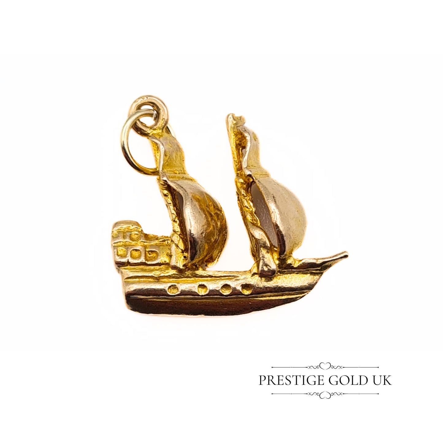 Vintage 9ct Gold Sail Ship/Galleon Charm