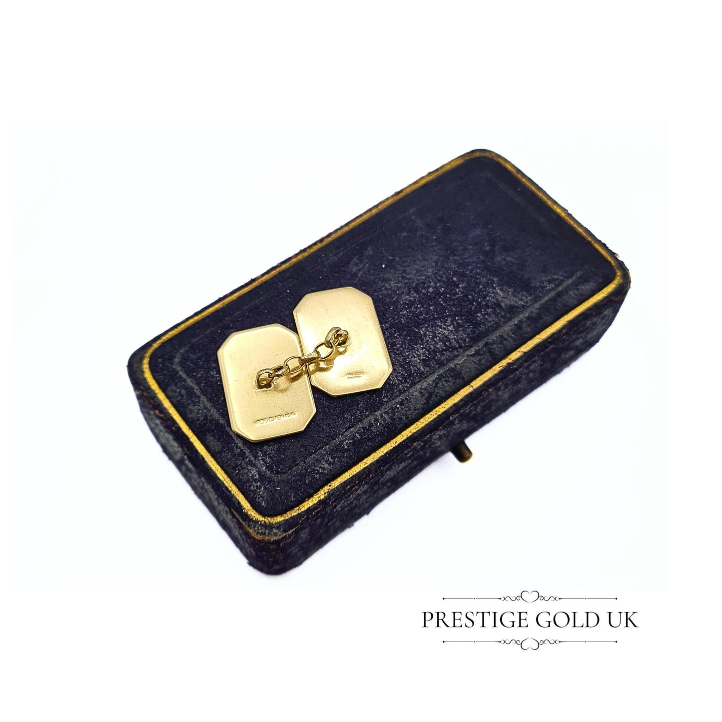 Vintage Solid Gold Rectangular Cufflinks in 9ct Gold