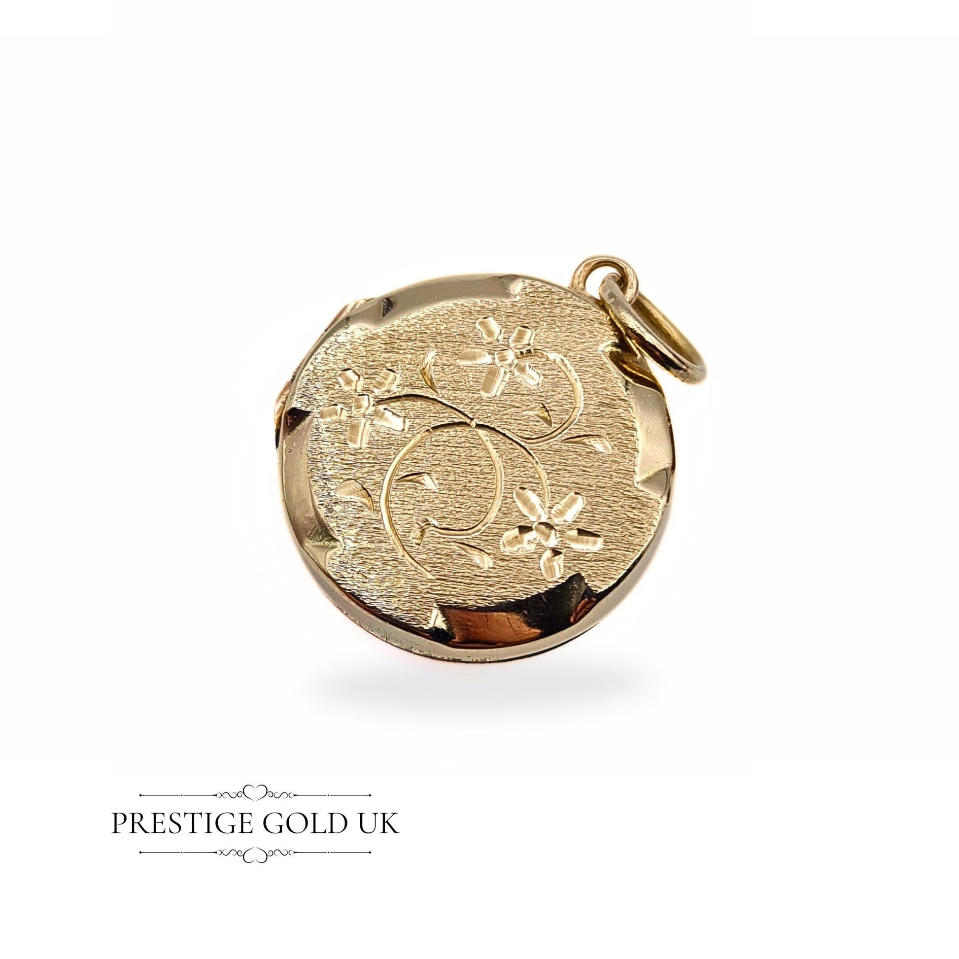 Vintage Round 9ct Gold Engraved Locket