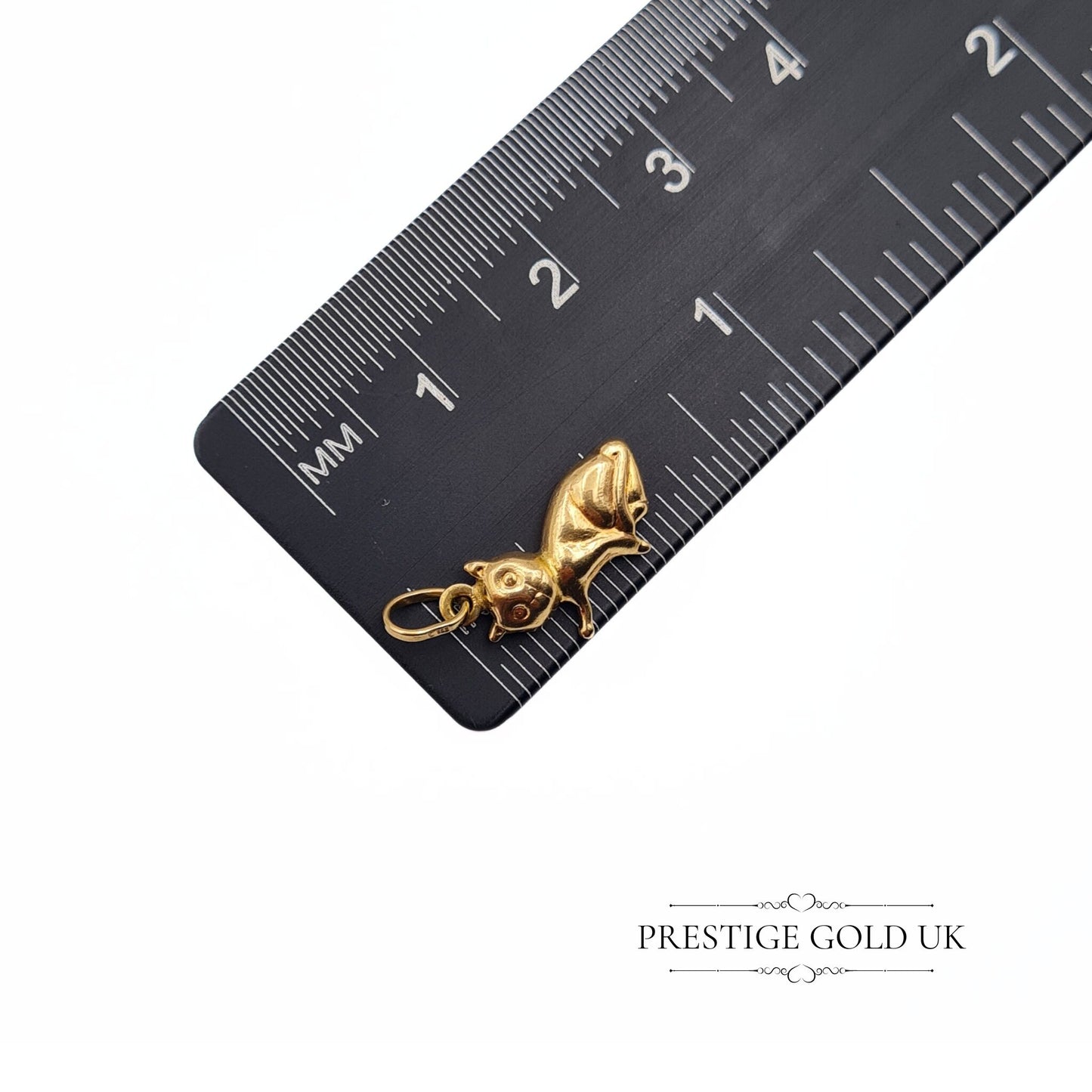 Tiny 9ct Gold Cat Charm/Pendant