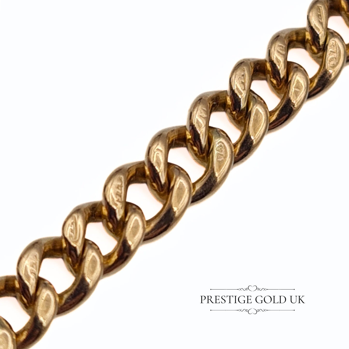 8 3/4" Rose Gold Tapered Curb Bracelet in 9ct Gold