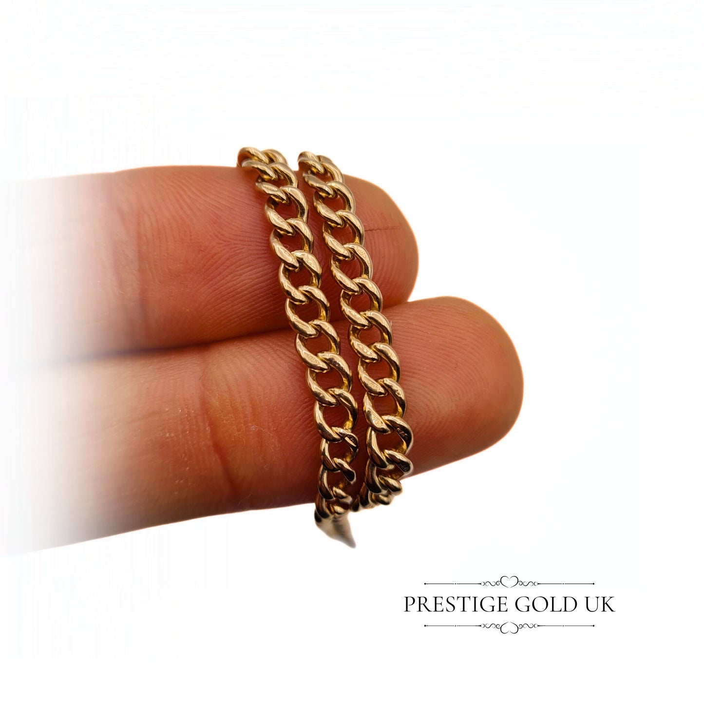 8 3/4" Rose Gold Tapered Curb Bracelet in 9ct Gold