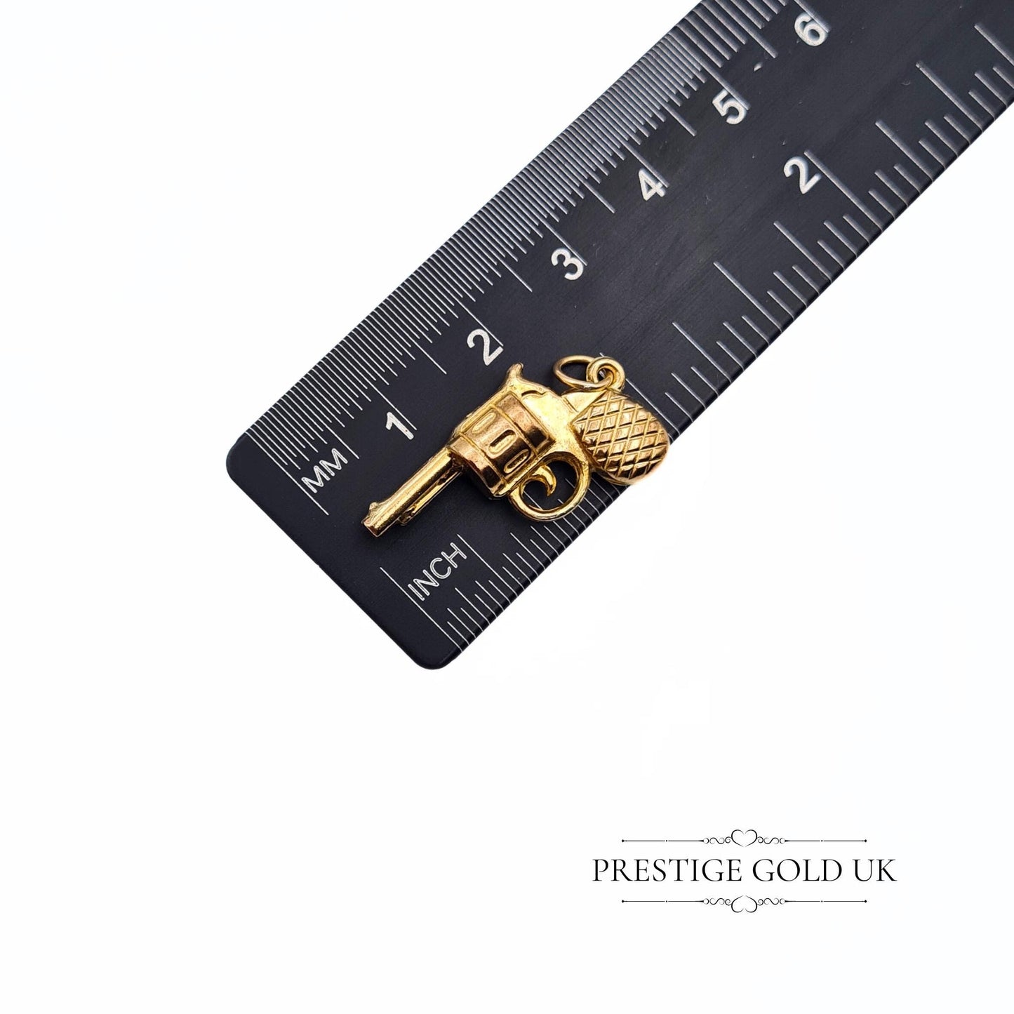 Vintage Small 9ct Gold Retro Hand Gun Charm